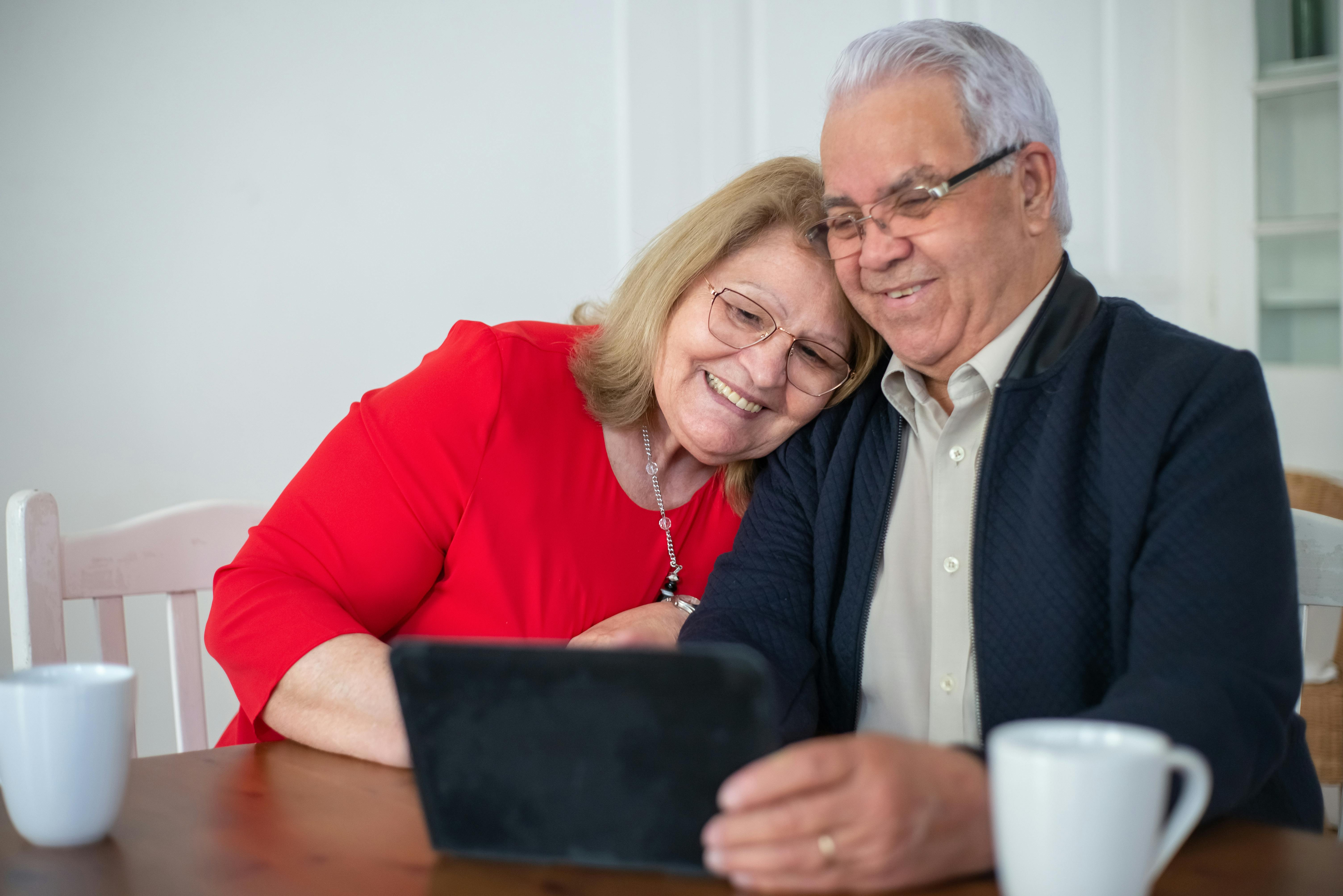 Peaceful senior couple at home